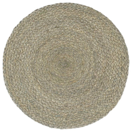 Vidaxl placemats 6 st rond 38 cm jute effen grijs