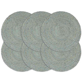 Vidaxl placemats 6 st rond 38 cm jute olijfgroen