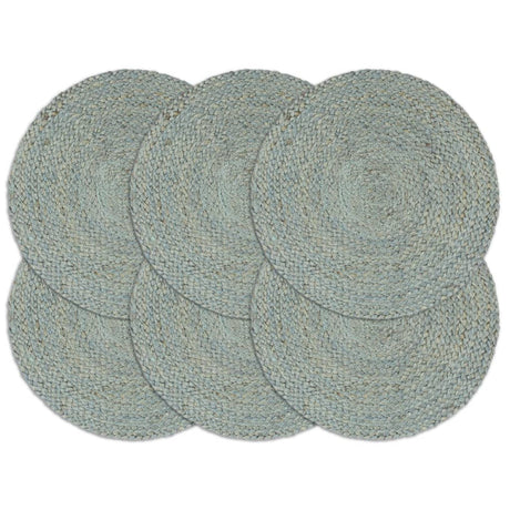 Vidaxl placemats 6 st rond 38 cm jute olijfgroen