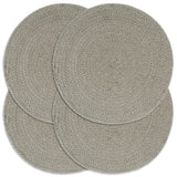 Vidaxl Placemats 4 Sts Round 38 cm Coton Grey