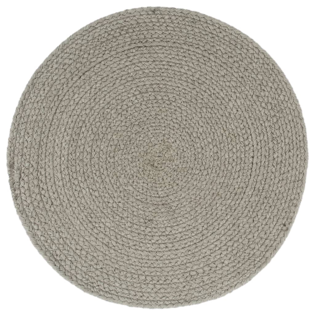 Vidaxl Placemats 4 Sts Round 38 cm Coton Grey