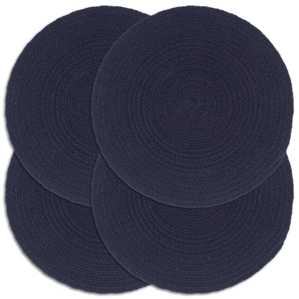 Vidaxl placemats 4 st rond 38 cm katoen effen marineblauw
