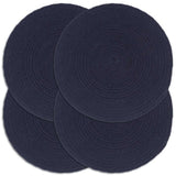 Vidaxl placemats 4 st rond 38 cm katoen effen marineblauw
