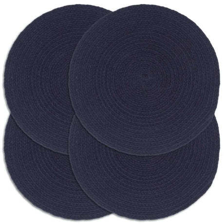 Vidaxl placemats 4 st rond 38 cm katoen effen marineblauw