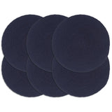 Vidaxl Placemats 6 Sts Round 38 cm Coton Navy bleu marine