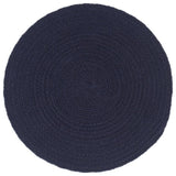 Vidaxl Placemats 6 Sts Round 38 cm Coton Navy bleu marine