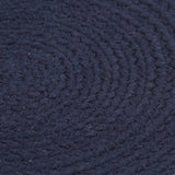 Vidaxl Placemats 6 Sts Round 38 cm Coton Navy bleu marine