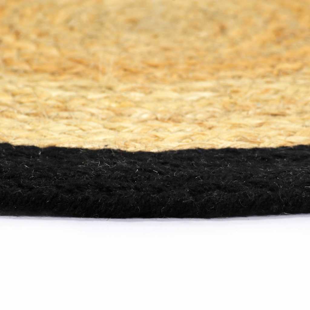 Vidaxl placemats 4 st 38 cm jute en katoen natuurlijk en zwart