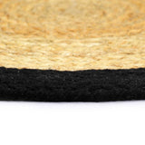 Vidaxl placemats 6 st 38 cm jute en katoen natuurlijk en zwart
