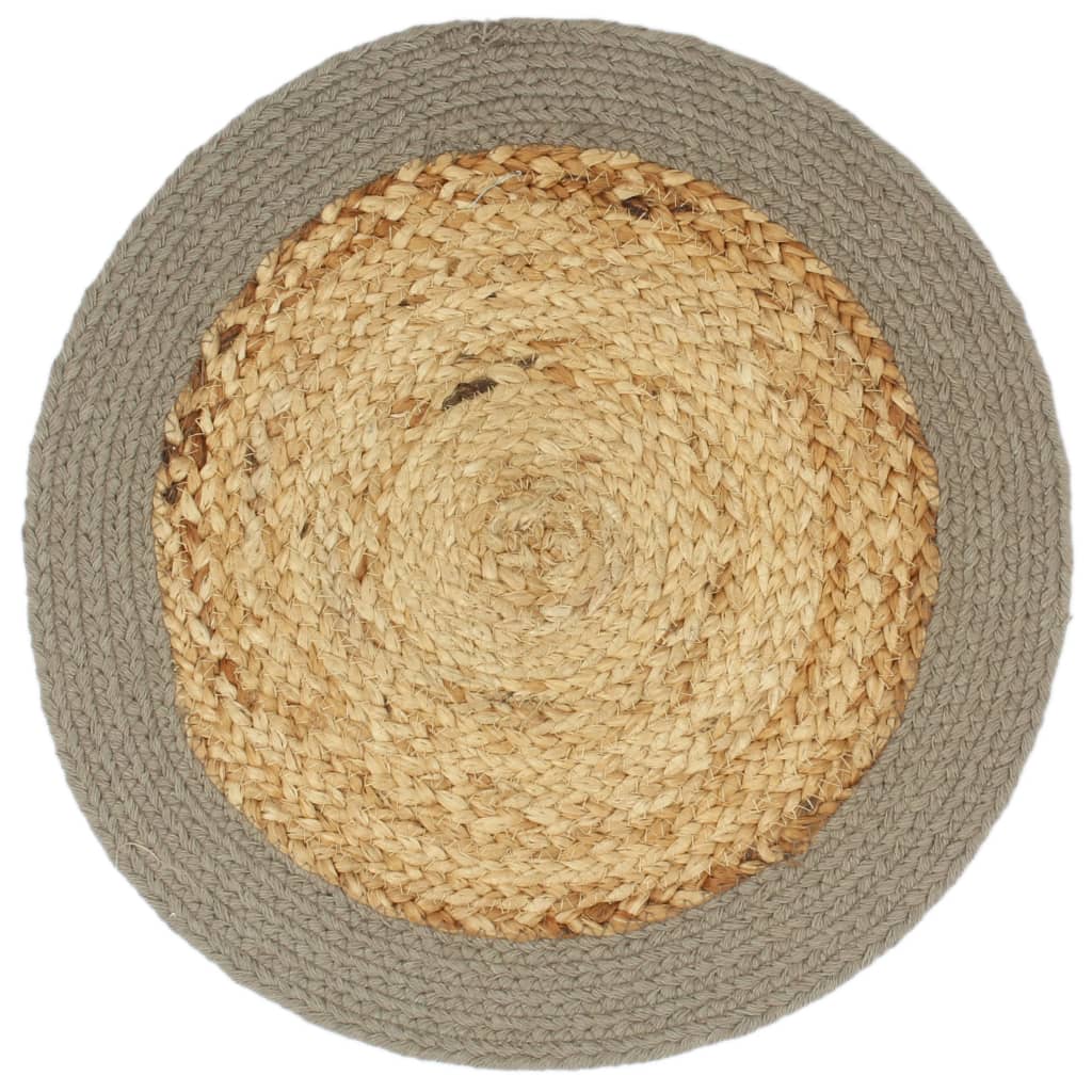 VIDAXL -Taschen 4 ST 38 cm Jute und Baumwolle Natural und Grau