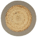 Vidaxl placemats 6 st 38 cm jute en katoen natuurlijk en grijs