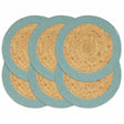 Vidaxl placemats 6 st 38 cm jute en katoen natuurlijk en groen