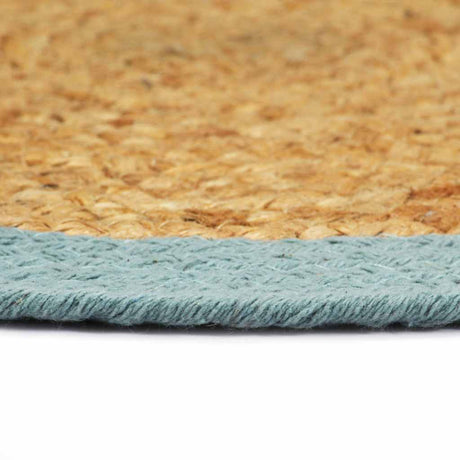 Vidaxl placemats 6 st 38 cm jute en katoen natuurlijk en groen