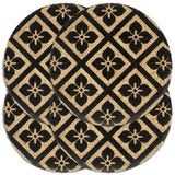 Vidaxl Placemats 4 Sts Round 38 cm Jute Black