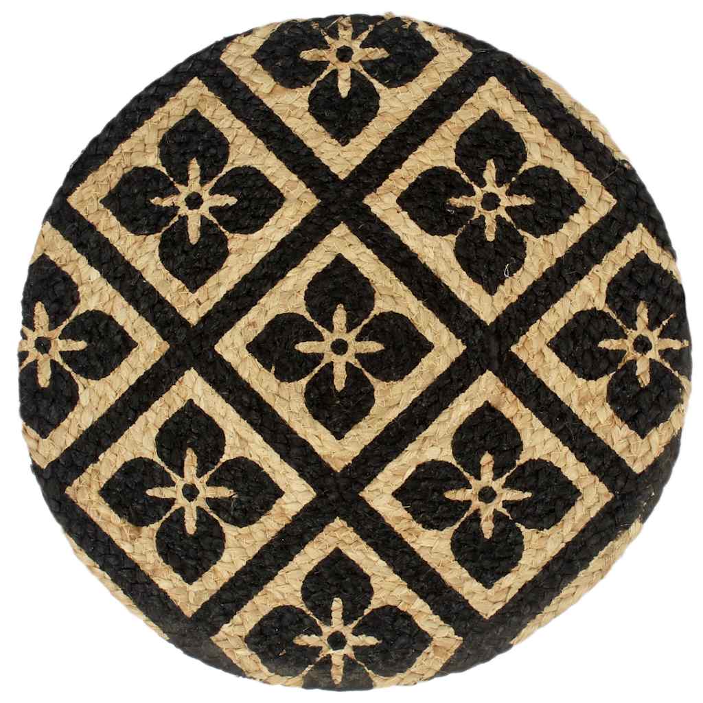 Vidaxl placemats 6 st rond 38 cm jute zwart