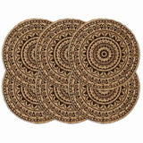Vidaxl placemats 6 st rond 38 cm jute donkerbruin
