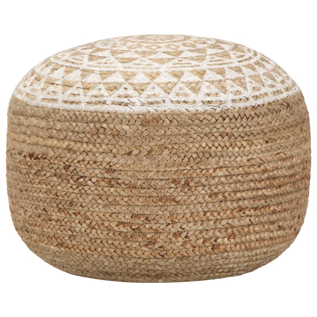 Vidaxl poef handgemaakt 45x30 cm jute wit