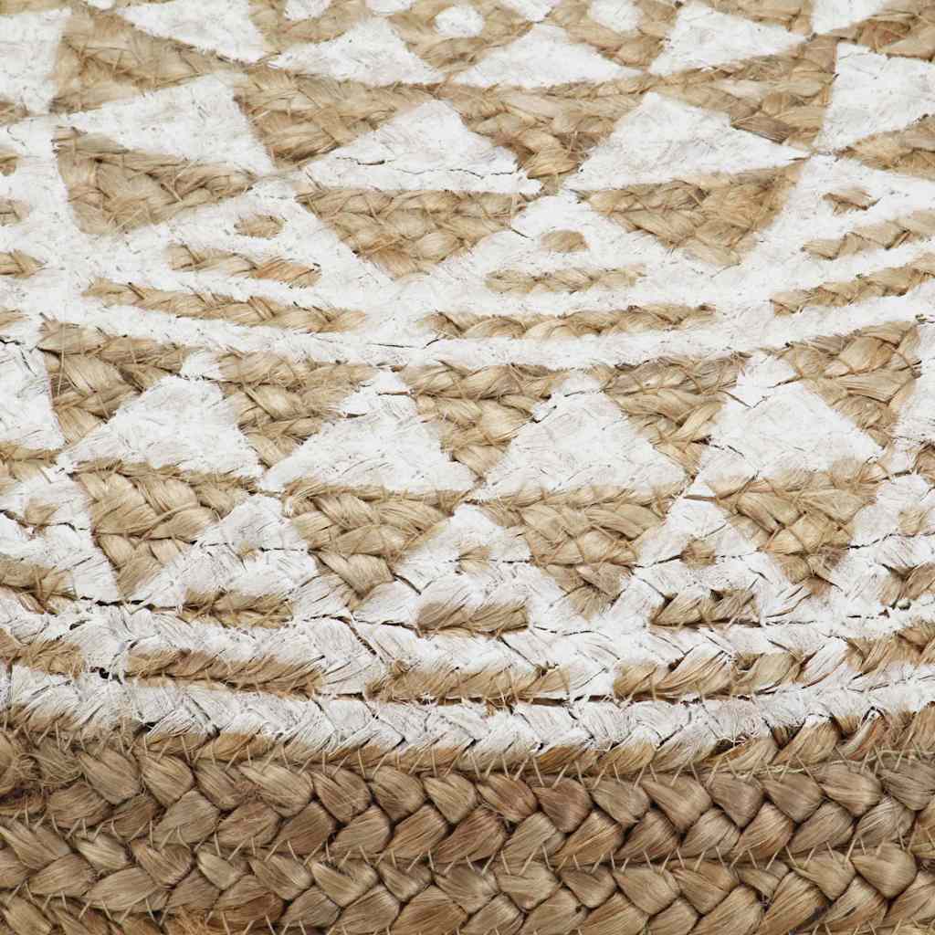 Vidaxl poef handgemaakt 45x30 cm jute wit