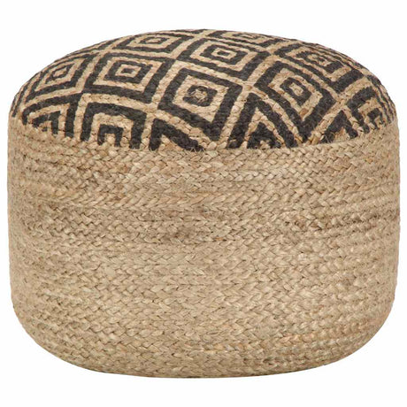 Vidaxl poef handgemaakt 45x30 cm jute zwart