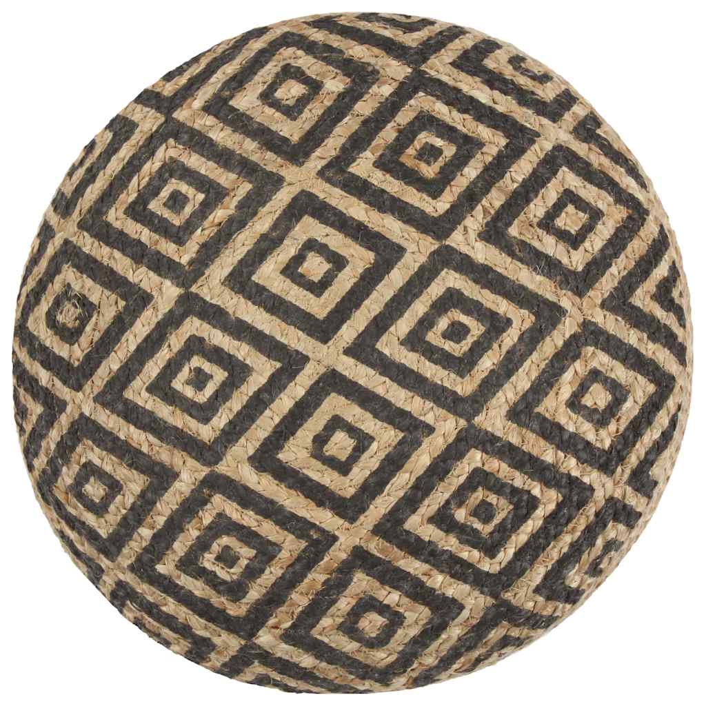 Vidaxl poef handgemaakt 45x30 cm jute zwart
