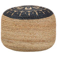 Vidaxl poef handgemaakt 45x30 cm jute blauw