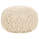Vidaxl poef macramé handgemaakt 45x30 cm katoen