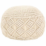 Vidaxl poef macramé handgemaakt 45x30 cm katoen
