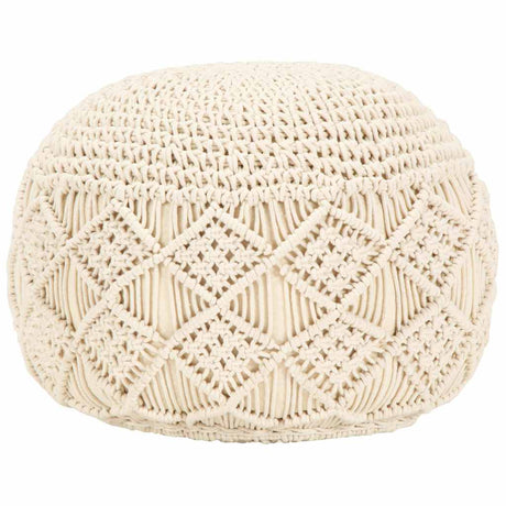 Vidaxl poef macramé handgemaakt 45x30 cm katoen