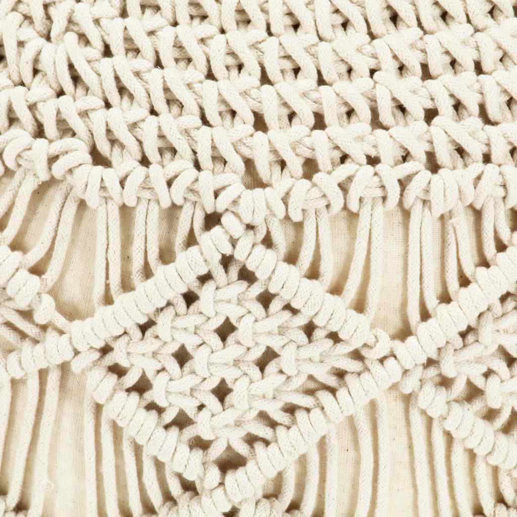 Vidaxl poef macramé handgemaakt 45x30 cm katoen