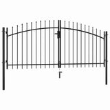 Vidaxl hekpoort dubbele deur met speren bovenkant 300x150 cm