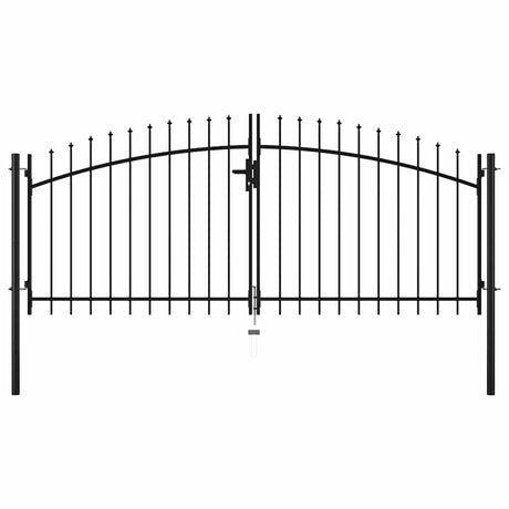 Vidaxl hekpoort dubbele deur met speren bovenkant 300x150 cm