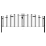 Vidaxl hekpoort dubbele deur met speren bovenkant 400x150 cm