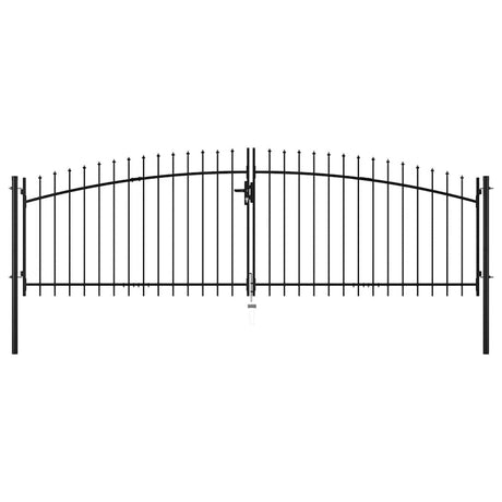 Vidaxl hekpoort dubbele deur met speren bovenkant 400x150 cm