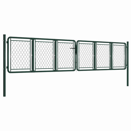 Vidaxl tuinpoort staal 400x75 cm groen