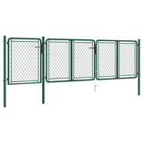 Vidaxl tuinpoort staal 400x75 cm groen