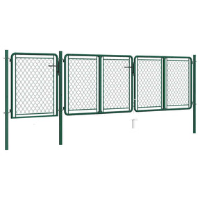 Vidaxl tuinpoort staal 400x75 cm groen