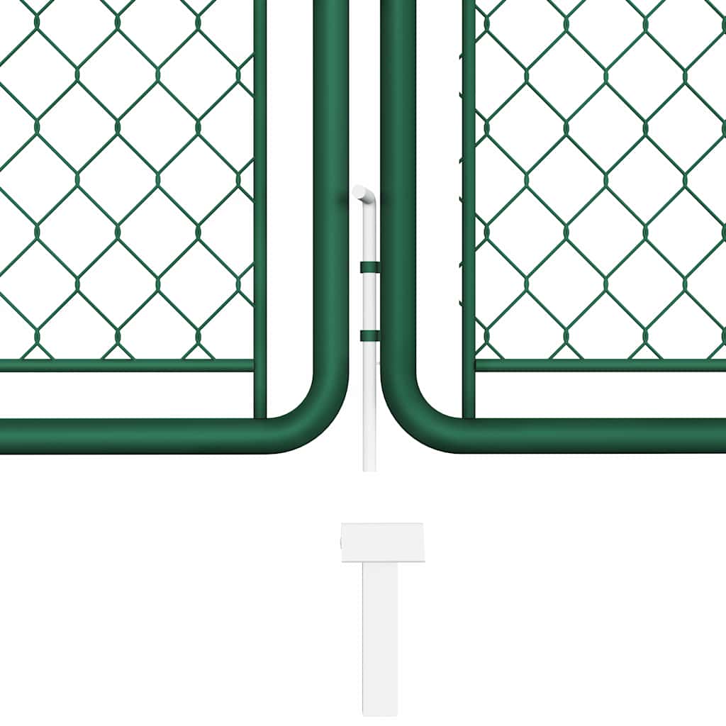 Vidaxl tuinpoort staal 400x75 cm groen