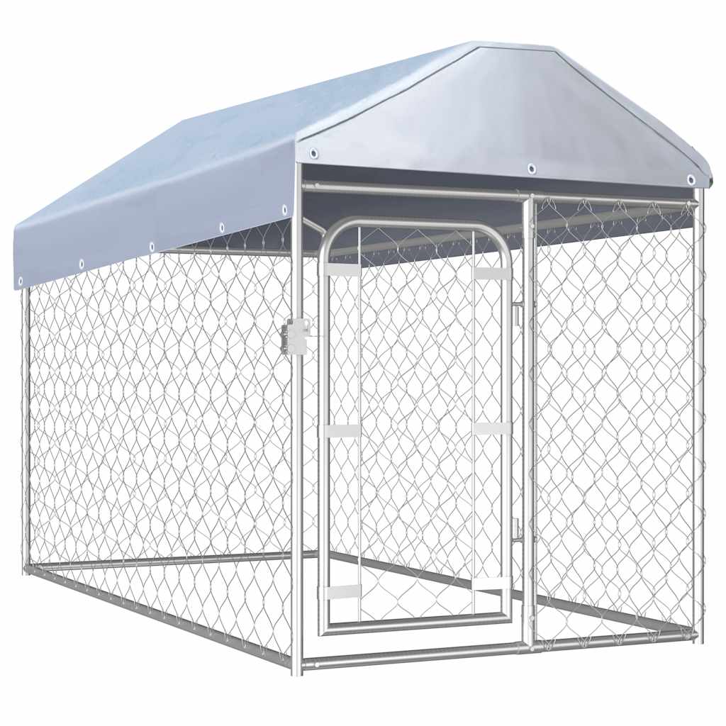 Vidaxl hundkennel för utanför med tak 200x100x125 cm