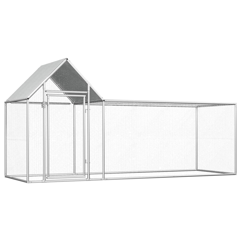 Vidaxl Chicken Run 3x1x1.5 M Galvanized Steel