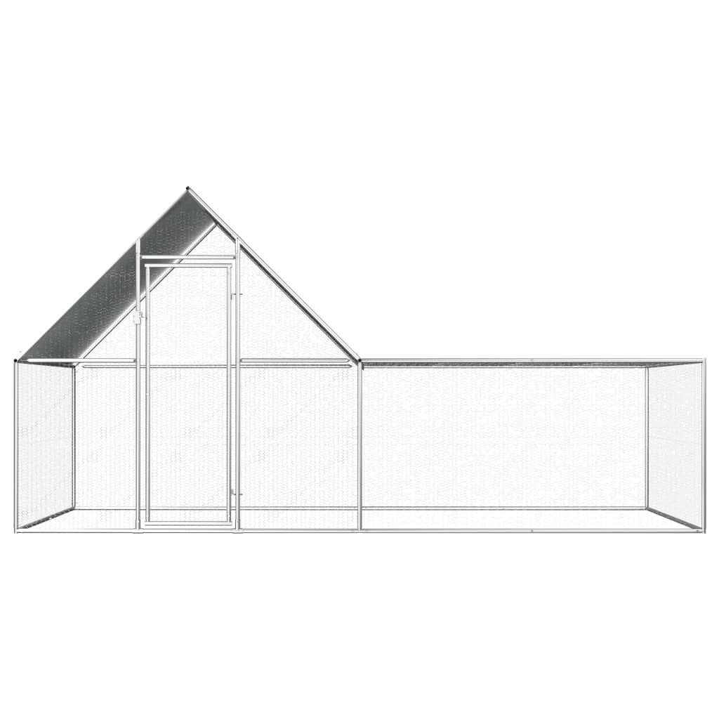 Vidaxl Chicken Run 4x2x2 m verzinkter Stahl