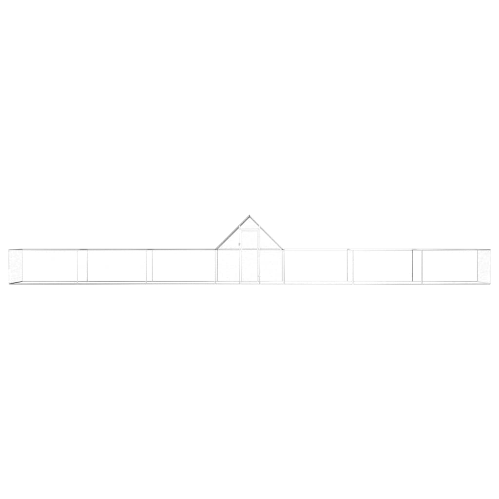 Vidaxl Chicken Run 14x2x2 M galvanisert stål