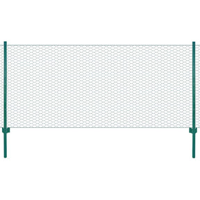Vidaxl draadgaashek met palen 25x0,5 m staal groen