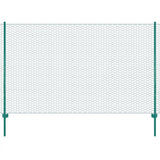 Vidaxl draadgaashek met palen 25x2 m staal groen