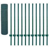 Vidaxl draadgaashek met palen 25x0,5 m staal groen