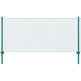 Vidaxl draadgaashek met palen 25x1 m staal groen