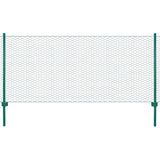 Vidaxl draadgaashek met palen 25x1 m staal groen