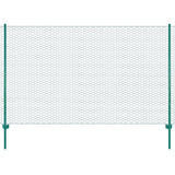 Vidaxl wire mesh fet with posts 25x2 m steel green