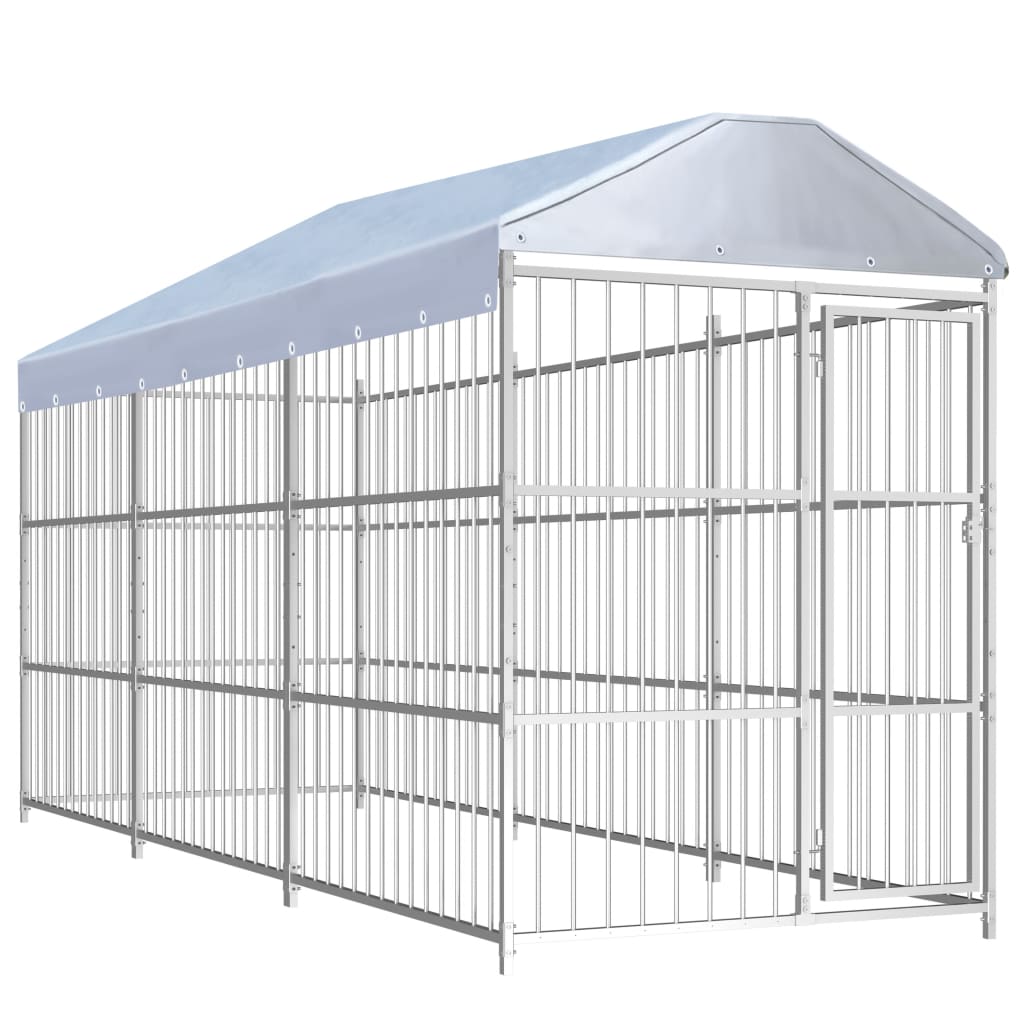 Vidaxl hundkennel för utanför med tak 450x150x200 cm