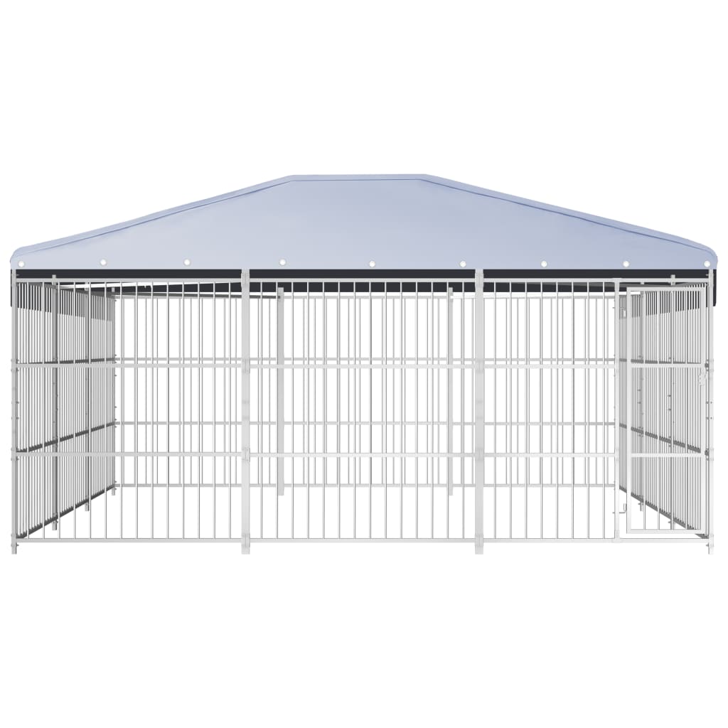 Perrera de perros de Vidaxl para el exterior con techo 450x450x200 cm