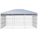 Perrera de perros de Vidaxl para el exterior con techo 450x450x200 cm